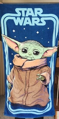 Toalla de baño de playa Star Wars Mandalorian Grogu 54"x28" nueva sin etiquetas Foto 1 de 4