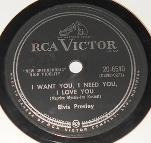 RCA Victor 20-6540 Elvis Presley I Want You, I Need You, I Love You 78 RPM E+ E+ - Imagen 1 de 2
