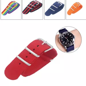 18/20/22mm Nylon Canvas Wristwatch Strap Classic Unisex Watch Buckle Band Belt - Picture 1 of 41