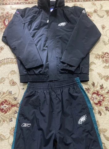 Reebok NFL Jacket Phenom Sweat Pant Philadelphia Eagles 🦅 Set Size Large Cover