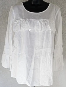 Crown & Ivy Womens Shirt Top Blouse Size L Large White - Picture 1 of 24