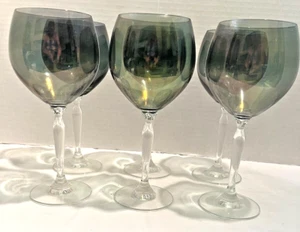 Copas de vino (6) cristal tinte verde fino tallo delicado - Imagen 1 de 3