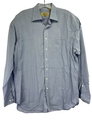 Paul Stuart Mens Sz Large 16 1/2 Blue /Yellow Plaid Button Up Dress Shirt (N27) - Image 1 of 4