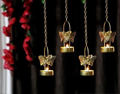 The Purple Tree Aluminium Hanging Butterfly Tealight Candle Holders Combo Pack ( - Image 1 of 4