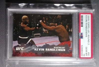 Topps UFC Kevin Randleman 2009 radiocontrol novato patio rasgado PSA 10 gemas como nuevo POP 1 Foto 1 de 2