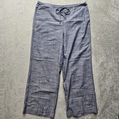 Pantalones Joie XL Lino Cambray Pierna Ancha Tirar con Cordón Informal Ropa Resort Foto 1 de 4