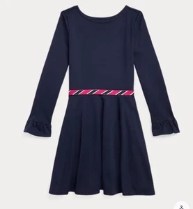 Polo Ralph Lauren Big Girls Striped Trim Ponte Dress XL - Picture 1 of 4