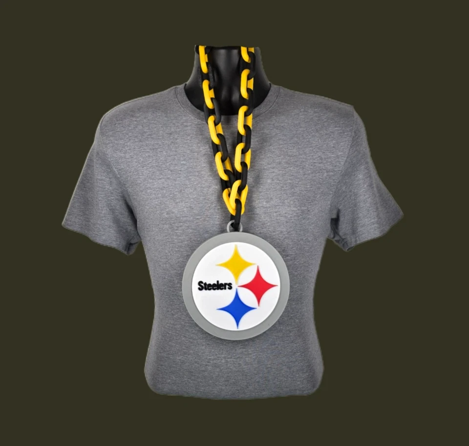 UNK Pittsburgh Steelers Fan Chain Pendant 5+ Necklace Colors NFL Football Christmas