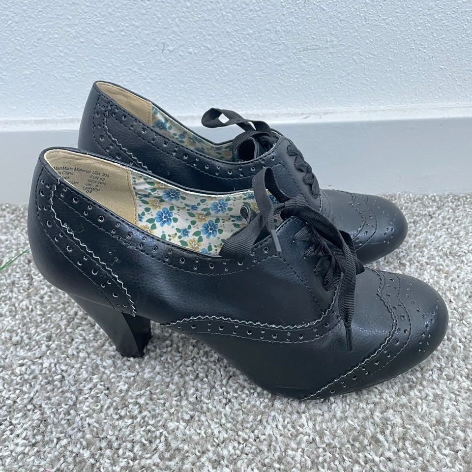 Y2k American Eagle Loafers Women 9.5 Black Preppy Academia Victorian Pinup - Image 1 of 4
