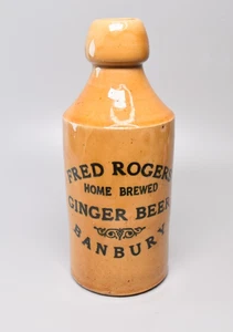 Vintage Ginger Beer Steinzeug Flasche Fred Rogers Banbury - Bild 1 von 6