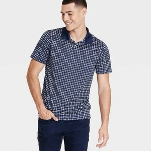 Men's Performance Polo Shirt - Goodfellow & Co Navy Blue Large 3290 - Picture 1 of 12