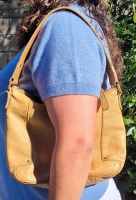 Banana Republic Yellow Leather Purse Handbag Shoulder Bag - Image 1 of 4