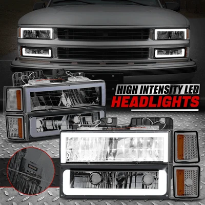 [LED DRL] Para 94-98 Chevy C10 C/K 1500 2500 Faros Parachoques Lámparas Esquinas Humo Foto 1 de 4