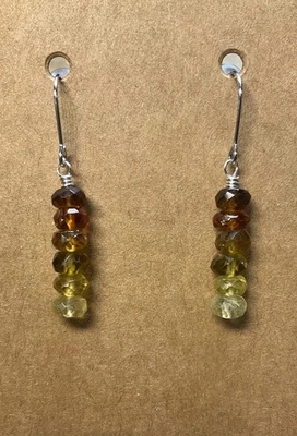 Pendientes de otoño multicolores con astillas de turmalina 925 para hombre gancho colgante con cuentas Foto 1 de 4