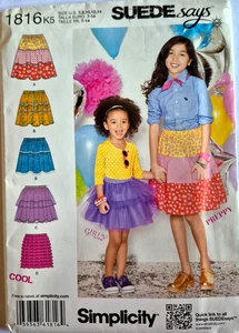 SIMPLICITY PATTERN 1816  SKIRTS  PULL ON GIRLS SIZES 7 8 10 12 14 UNCUT FF - Picture 1 of 2