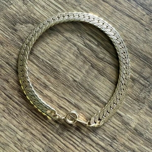 Pulsera trenzada vintage de metal dorado - Imagen 1 de 4