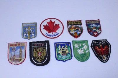 9 Vintage International Travel Souvenir Jacket or Shirt Patches - Image 1 of 4
