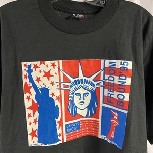 Vintage Fruit of the Loom Best T Shirt Men's XL Black 90s Freedom Bound '95 - Picture 1 of 10