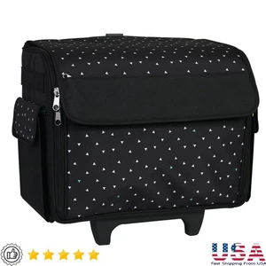 Rollender Nähmaschinenkoffer Trolley Tasche Tragbare Aufbewahrung mit mehreren Taschen Neu - Bild 1 von 35