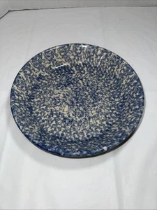 Gerald E. Henn Roseville Pottery Blue Spongeware Pie Plate 9.5 in Roseville Ohio - Picture 1 of 5