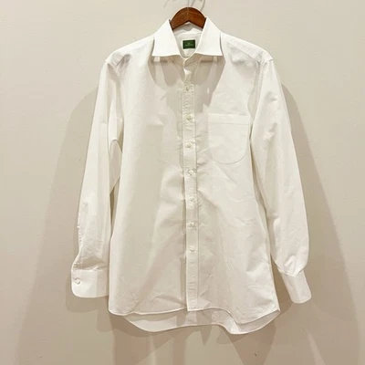 Sid Mashburn Shirt Mens Bespoke 46 White Oxford Dress Cotton Business Formal - Image 1 of 4
