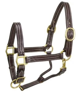 Halter de cuero ajustable de triple puntada serie American Elegance - Imagen 1 de 2