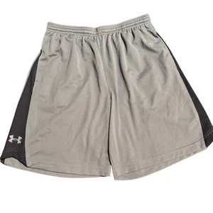 Under Armour men's grey black stripe basketball athletic shorts sz L - Picture 1 of 11