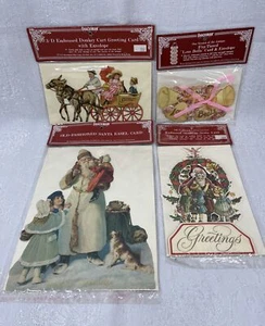 Shackman Merrimack Victorian Santa Angel Donkey 3D Standing Card Lot 1980s - Bild 1 von 20