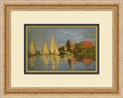 Claude Monet Yacht Races at Argenteuil impressão emoldurada personalizada - Imagem 1 de 2
