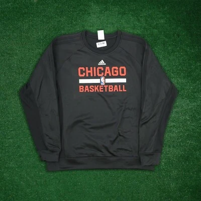 Chicago Bulls Adidas Auténtico En La Cancha Para Hombre Negro Manga Larga Equipo de Práctica Foto 1 de 3