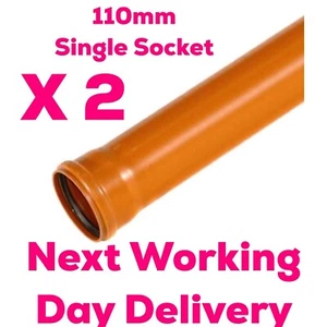 2 x 110mm Underground Drainage Pipe 3m - Picture 1 of 1