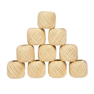 Crochet Cotton Thread Yarn Set of 10 Ball  Size 20 Gram 55 to 60 mtr Cream - Picture 1 of 3