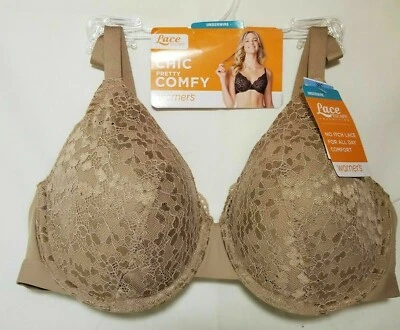 Warners Underwire Bra Lace Escape Contour No Itch Floral Lace Design RF3341A - Image 1 of 4