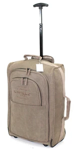 RETRO CANVAS CABIN APPROVED TRAVEL BAG WHEEL SUITCASE HAND LUGGAGE TROLLEY CASE - Picture 1 of 11