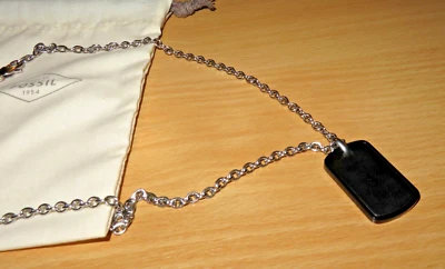 FOSSIL Herrenhalskette Herrenkette Edelstahl schwarz silberfarben JOF0057699 NEU - Bild 1 von 4