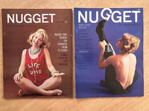2 Magazines NUGGET THE MAN'S WORLD August 1959 & 1960 PINUP cheesecake - Picture 1 of 22