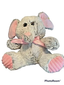 13” HUG FUN Grey & Pink Super Soft Elephant Plush Stuffed Toy - Picture 1 of 5