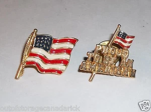 Proud To Be An American Pin w/ American Flag Pin - Excellent Condition 2 Total - Picture 1 of 2