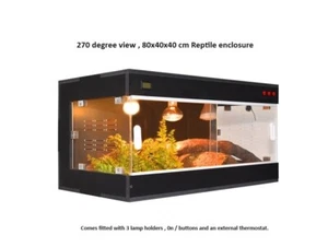 Reptile enclosure 270 degree , 80x40x40 cm. with External Thermostat - Picture 1 of 7