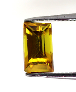 Loose Natural Sapphire 0.59 Ct Dark Yellow Color Baguette Cut Ceylon Gemstone