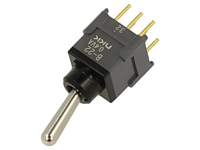 B22AP Schalter: Hebelschalter Pos: 2 DPDT ON-ON 01A/28VAC -30-85°C NKK SWITCHES - Bild 1 von 1