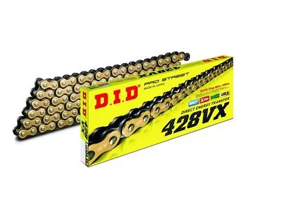 DID 428 VX Motorrad Kette gold offen mit Clipschloss 100 Glieder - Bild 1 von 3