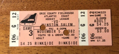 RARE 1982 ECHL Erie Golden Blades vs CHAMPS Carolina Thunderbirds Rick Dudley - Image 1 of 2