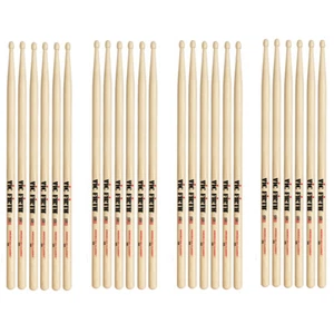 12 pares de baquetas de nogal americano clásicas con punta de madera Vic Firth 5B - Imagen 1 de 2