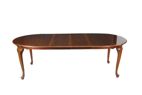 Vintage Cresent Queen Anne Style Oval Extendable Cherry Breakfast Dining Table Cover