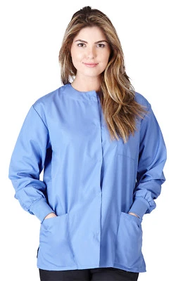 Medical Nursing Dental Long Sleeve Jackets Lab Coat Scrub Top Women Men Unisex  - Image 1 of 4