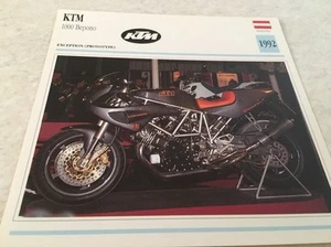 Tarjeta Moto KTM 1000 Bepono Prototipo 1992 Colección Atlas Motocicleta Austria - Imagen 1 de 2