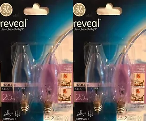 GE Reveal Bulb Soft White 25 W 135 Lumen E12 Candelabra Base 4 Bulbs - Picture 1 of 5