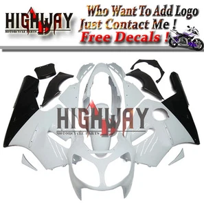 Verkleidungen für Kawasaki ZX12R 00 01 2000 2001 ABS Fairing Kit Karosserie weiß schwarz - Bild 1 von 6