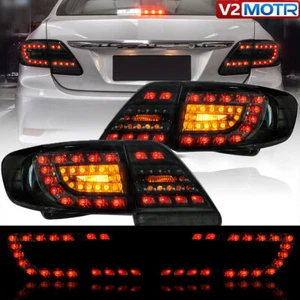 For 2011 2012 2013 Toyota Corolla Smoked VLAND LED Rear Tail Light Assembly L+R - Picture 1 of 16
